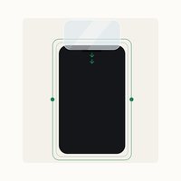Het plaatsframe waarmee de protector recht op de iPhone 16 komt